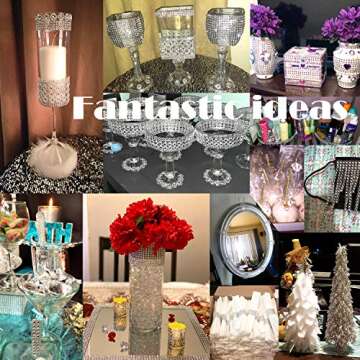 Sparkling Flower Shape Diamond Mesh Wrap Roll - Honbay