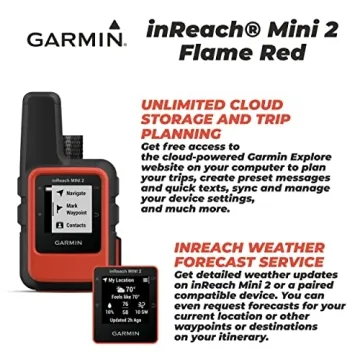 Wearable4U - Garmin inReach Mini 2 Satellite Communicator (Flame Red) with Power Pack Bundle