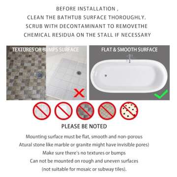 Yimobra Bathtub Mat Non Slip, 34.5x15.5 Inch Long Shower Mat with Drain Holes Suction Cups, Bath Mats for Inside Shower, Machine Washable, BPA, Latex, Phthalate Free, Clean Blue