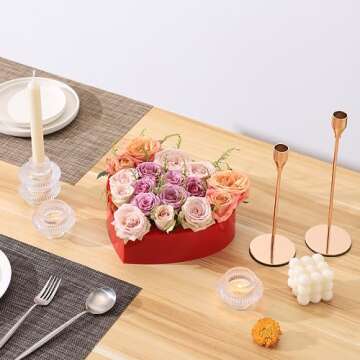 PORPAN Heart Vase, Acrylic Flower Vase for Dining Table, Decorative Vase for Wedding, Aestic Vase fo...