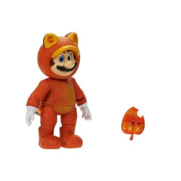 THE SUPER MARIO BROS. MOVIE - 5 Inch Action Figures Series 2 – Tanooki Mario Figure with Leaf Acce...