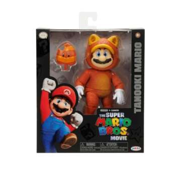 THE SUPER MARIO BROS. MOVIE - 5 Inch Action Figures Series 2 – Tanooki Mario Figure with Leaf Accessory