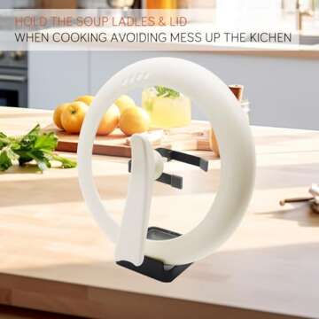 vocheer Pot Lid Holder, Kitchen Organizer Rack Spoon Rest Rack Holder-Lid Stand for Utensils in Kitc...