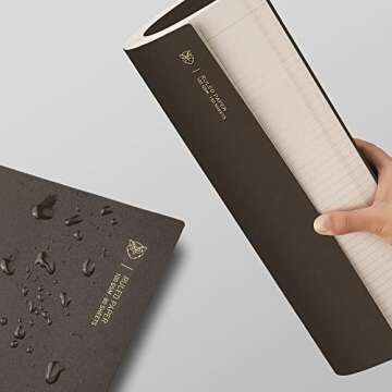 EMSHOI A4 Spiral Notebook, 11.2" X 8.27", College Ruled Lined Journal, 300 Pages/150 Sheets, Easy Tear Perforated Pages, 100gsm Thick Paper, Waterproof Softcover, for School Work Writing-Coffee