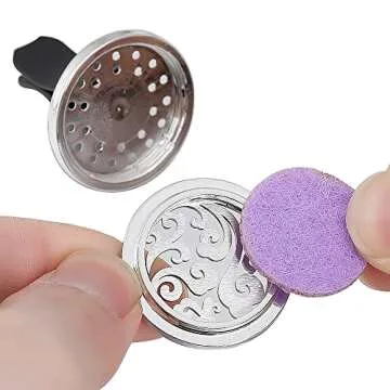 LKLDM 2PCS Car Aromatherapy Diffuser with 30 Felt Pads