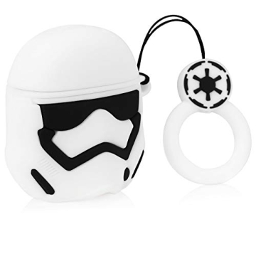 Joyleop White Man Chain Case Compatible with Airpods 1/2, Cute Cartoon Fun Funny 3D Kids Girls Teens Cover, Cool Stylish Fashion Soft Silicone Character Shockproof Airpod Skin Cases for Air pods 1&2