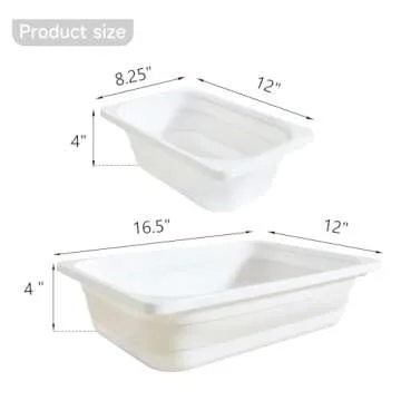 Beright 2 Pack Storage Bins, Collapsible Wash Basin Folding Dish Tub Sink, Space Saving for Dishing,...