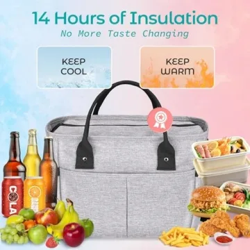 KIPBELIF Stylish Insulated Lunch Bag for Women - Roomy & Functional
