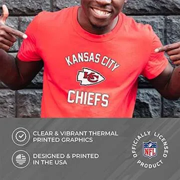 Team Fan Apparel NFL Adult Gameday T-Shirt - Cotton Blend - Tagless - Semi-Fitted - Unleash Your Team Spirit During Game Day (Kansas City Chiefs - Red, Small)
