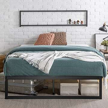 ZINUS Abel Metal Platform Bed Frame, Mattress Foundation with Steel Slat Support, No Box Spring Needed, Easy Assembly, Queen