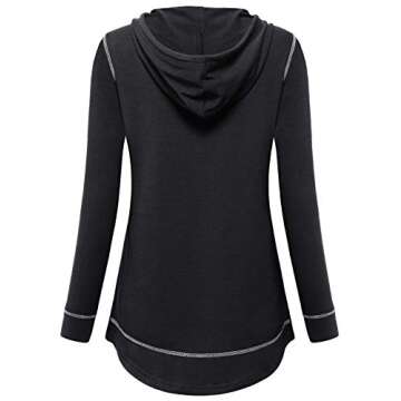 MOQIVGI Women's Long Sleeve Workout Tops - Chic Hooded Activewear for Fitness