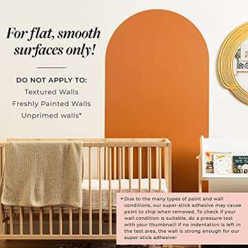 Homella Decor Arch Wall Decal – Taller Boho Decor for Living Room, Bedroom or Nursery Accents –Modern Bohemian Stickers Art Murals to Peel and Stick –Removable Wallpaper (72”x35”) (Terracotta)