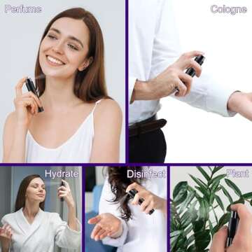 MDDRUIQI 8ML Perfume Travel Refillable Easter Basket Stuffers for Women Adults//Men Portable Perfume Atomizer Bottle Spray Bottles (Balck and Gold,2Pack)[Travel Essentials]