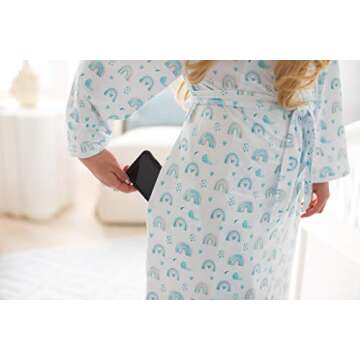 Millie Mae LLC Rainbow Mommy and me Robe and Swaddle Set | Hospital Labor and Delivery | Maternity R...