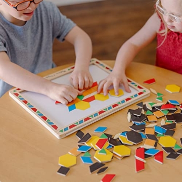 Melissa & Doug Magnetic Pattern Blocks Set for Kids