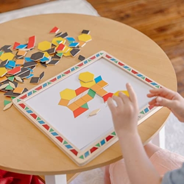 Melissa & Doug Magnetic Pattern Blocks Set for Kids