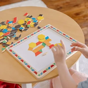 Melissa & Doug Magnetic Pattern Blocks Set for Kids