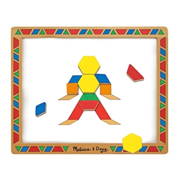 Melissa & Doug Magnetic Pattern Blocks Set for Kids