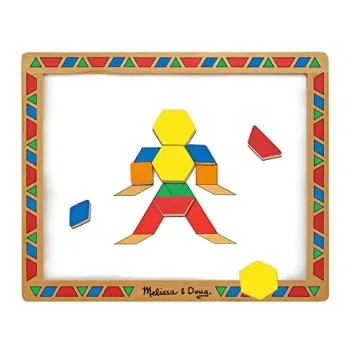 Melissa & Doug Magnetic Pattern Blocks Set for Kids