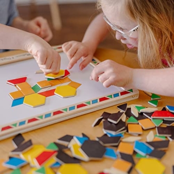 Melissa & Doug Magnetic Pattern Blocks Set for Kids