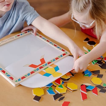 Melissa & Doug Magnetic Pattern Blocks Set for Kids