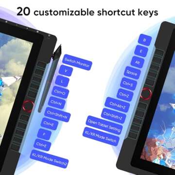 XPPen Artist 24 Pro 2.5K QHD Drawing Tablet with Screen,16.7M Colors Graphics Tablet with 8192 Pen Pressure Battery-Free Tilt Stylus & 20 Shortcut Keys for Windows, Mac, Chrome, Linux, 23.8"