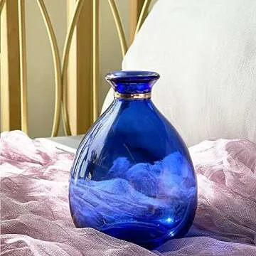 Elegant Blue Glass Vase for Home Decor Gifts