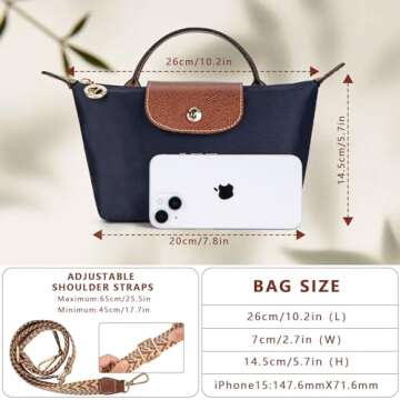 DOMAT Crossbody Bag for Women, Chic Lightweight Purse with Leather Top-handle, Compact Clutch Bag, Shoulder Handbag (Blue)