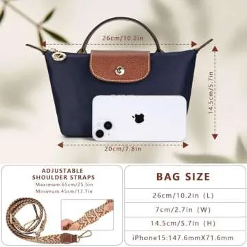 DOMAT Crossbody Bag for Women, Chic Lightweight Purse with Leather Top-handle, Compact Clutch Bag, Shoulder Handbag (Blue)