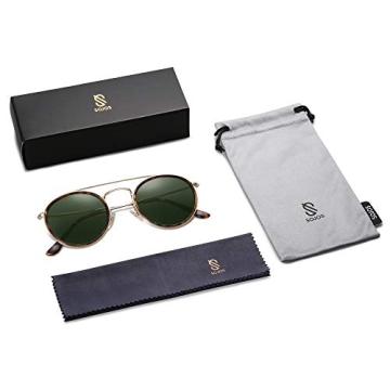 SOJOS Retro Round Polarized Sunglasses - UV400