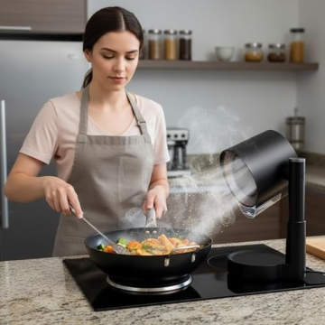 Yoicee Portable Range Hood - Detachable Aluminum Grease Filter, 3 Speed Exhaust Fan for Indoor & Out...