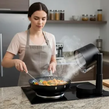 Yoicee Portable Range Hood - Detachable Aluminum Grease Filter, 3 Speed Exhaust Fan for Indoor & Out...