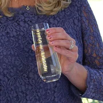 Lillian Rose Mother of Bride Stemless Champagne Toasting Glass