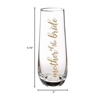 Lillian Rose Mother of Bride Stemless Champagne Toasting Glass