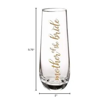 Lillian Rose Mother of Bride Stemless Champagne Toasting Glass
