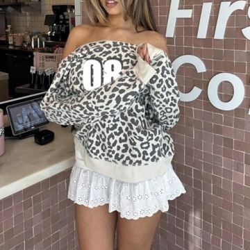 Hesaco Oversized Leopard Print Hoodie for Chic Comfort