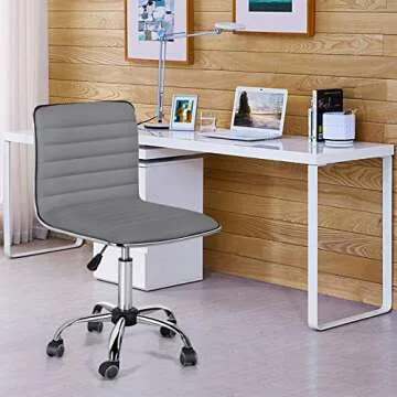 Ergonomic Yaheetech Armless Task Office Chair with Wheels