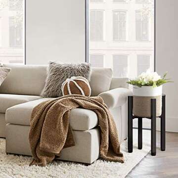 Lamberia Metal Tall Plant Stand, Mid Century Modern Metal Pot Stand，Modern Adjustable Indoor Outdo...