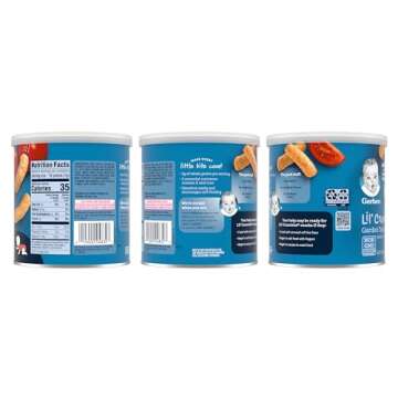 Gerber Lil Crunchies Variety Pack, 2 Garden Tomato, 2 Apple Sweet Potato, 2 Mild Cheddar, 1.48 OZ each (6 CT)