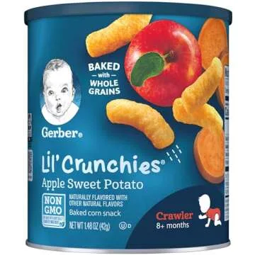 Gerber Lil Crunchies Variety Pack, 2 Garden Tomato, 2 Apple Sweet Potato, 2 Mild Cheddar, 1.48 OZ each (6 CT)