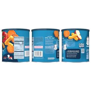 Gerber Lil Crunchies Variety Pack, 2 Garden Tomato, 2 Apple Sweet Potato, 2 Mild Cheddar, 1.48 OZ each (6 CT)