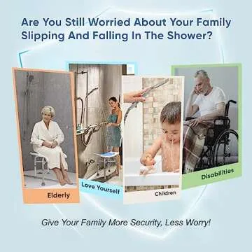 Bcareself Shower Stool Heavy Duty Shower Chair for Inside Shower Narrow Bathtub Shower Saet Height Adjustable Tool-Less Assembly for Elderly Seniors Disabled Handicap Pregnant Weight Capacity 500lb