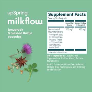 UpSpring Lactation Supplement Capsules - Increase Milk Supply Naturally