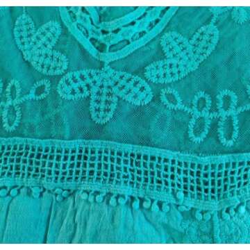 Eomenie Women's Contrast Lace Bathing Suit Cover Up V-Neck