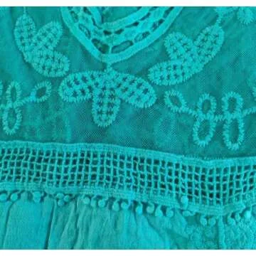 Eomenie Women's Contrast Lace Bathing Suit Cover Up V-Neck