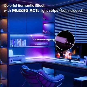 Muzata 20Pack 3.3FT/1M V Shape LED Channel Silver Aluminum LED Strip Diffuser Channel with Milky White Cover Frosted Corner Lighting Easy Installation V1SW WW 1M