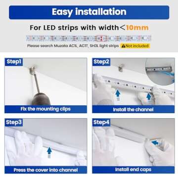 Muzata 20Pack 3.3FT/1M V Shape LED Channel Silver Aluminum LED Strip Diffuser Channel with Milky White Cover Frosted Corner Lighting Easy Installation V1SW WW 1M