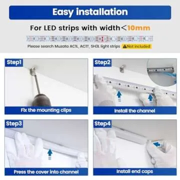 Muzata 20Pack 3.3FT/1M V Shape LED Channel Silver Aluminum LED Strip Diffuser Channel with Milky White Cover Frosted Corner Lighting Easy Installation V1SW WW 1M