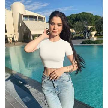 Stylish OQQ Women's 3 Piece Crop Tops for Versatile Fashion