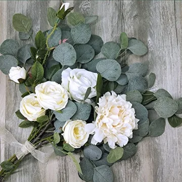 Supla Artificial Eucalyptus Leaf Spray - 3 Pcs Set, 25.5" Tall